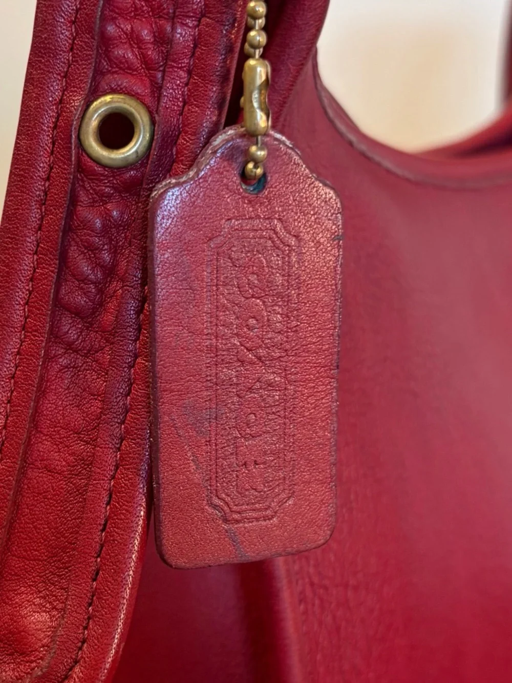 Vintage COACH Red Janice Legacy Zip Red Leather Crossbody 9950 RARE EUC - Picture 8 of 17